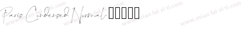 Paris Condensed Normal字体转换